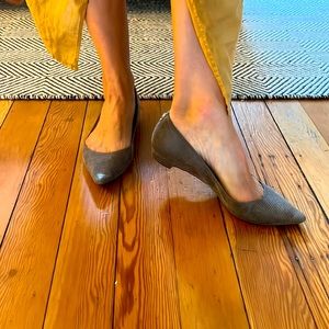 Dark grey snakeskin print leather shoes - 9